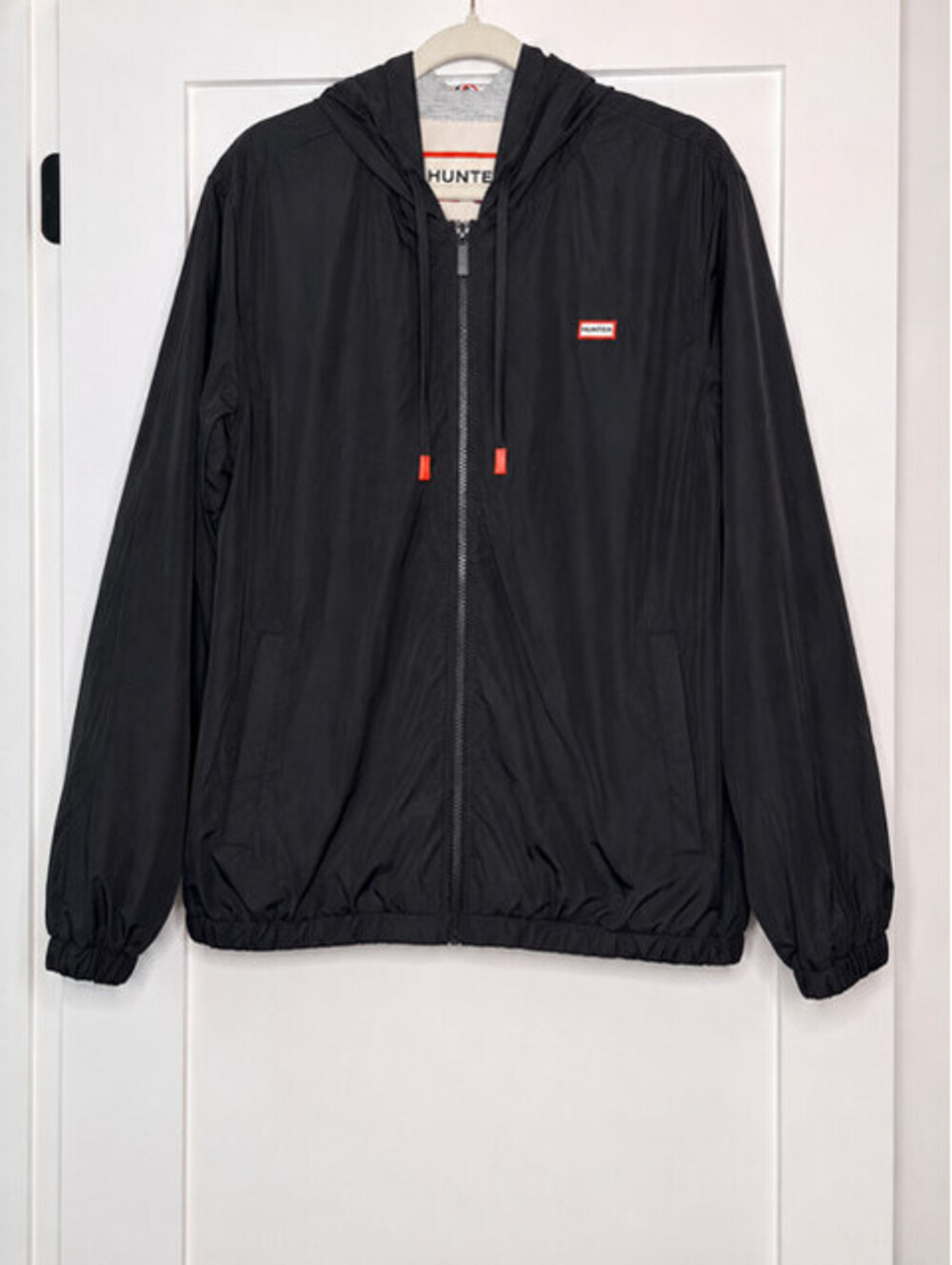 Hunter Men's XL Black LightWeight Hooded Full Zip Windbreaker Jacket